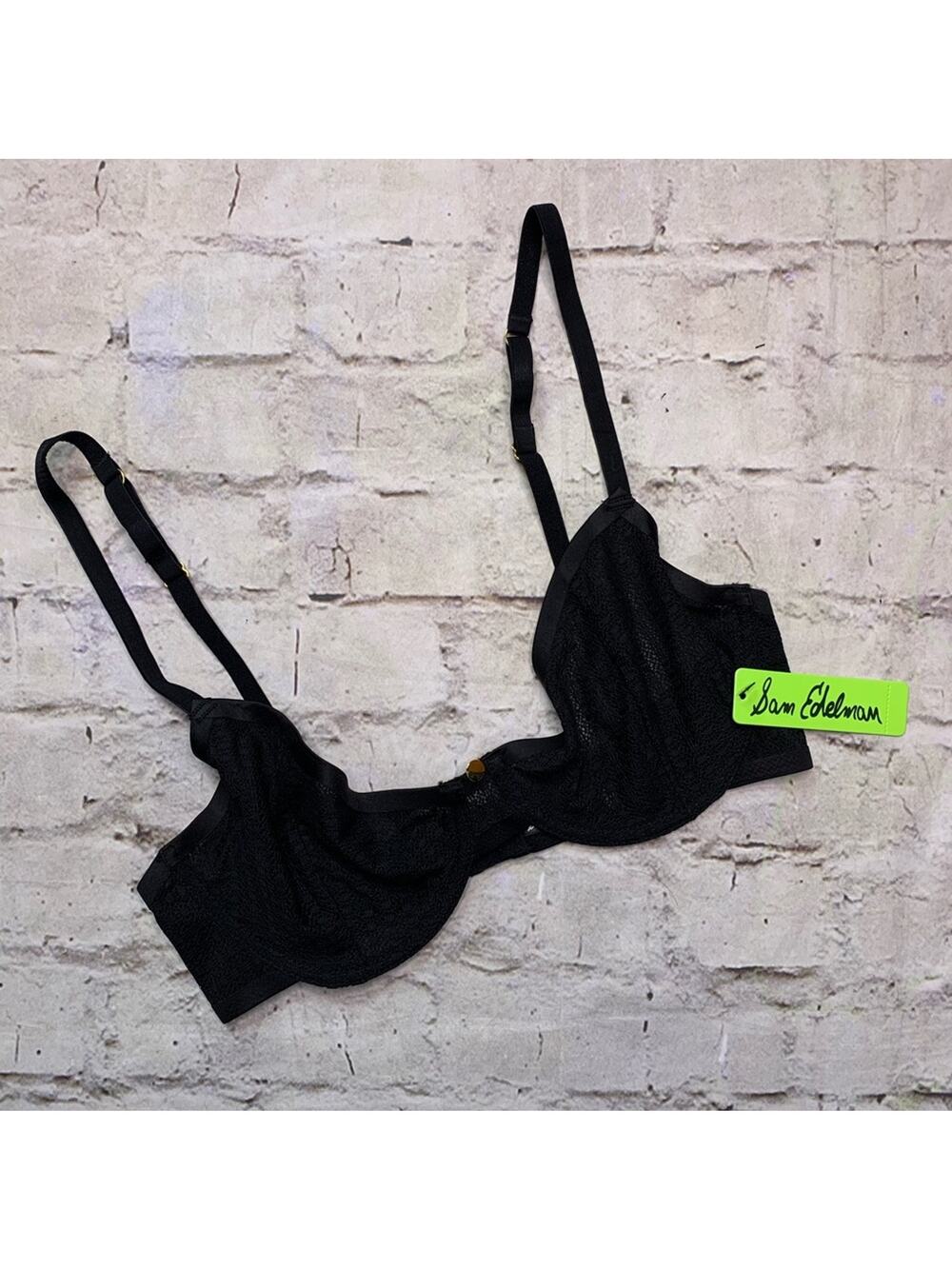 Sam Edelman Geo Mesh Underwire Bra in Black